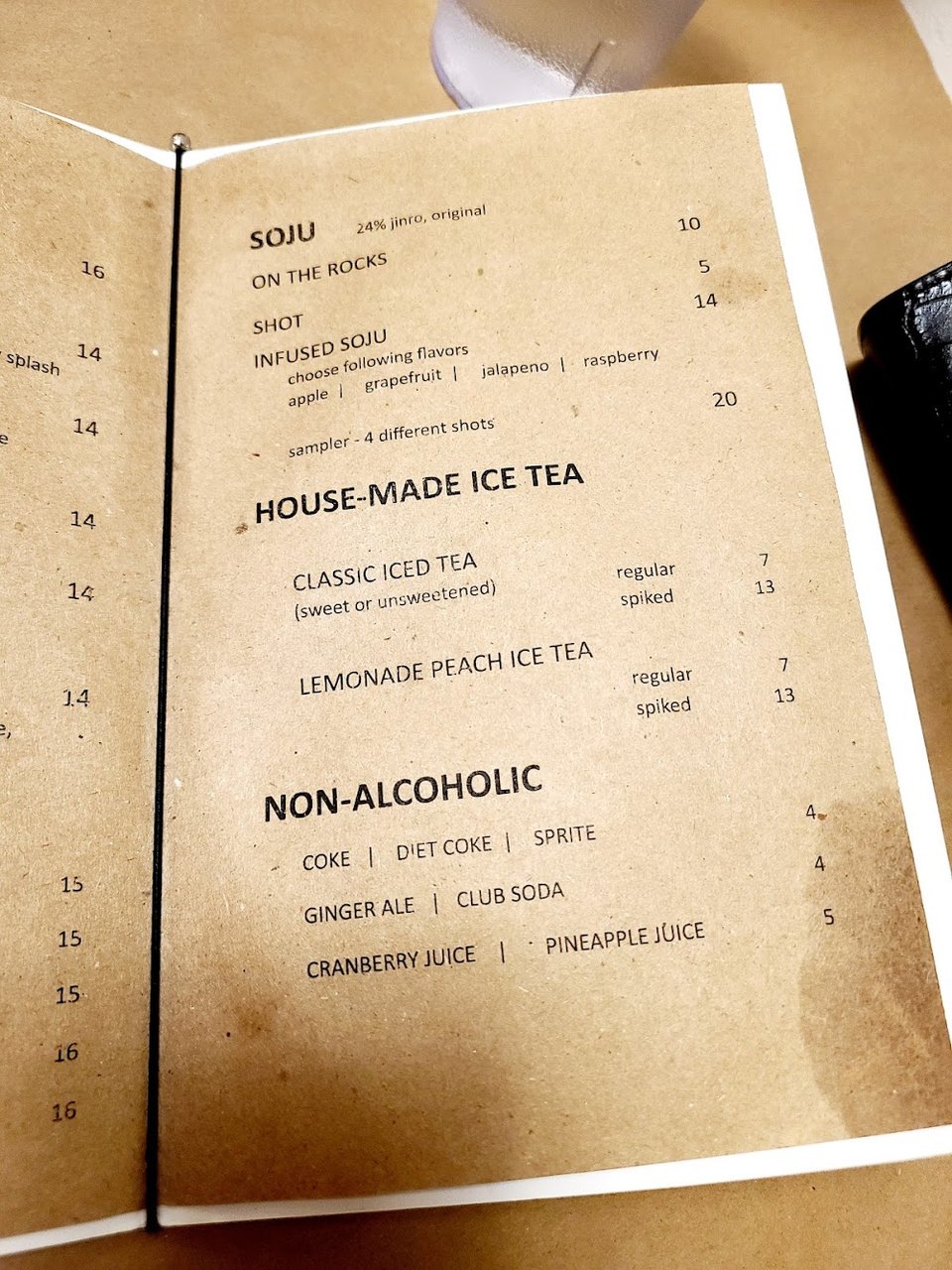 Restaurant menu with Cajun and Creole dishes.